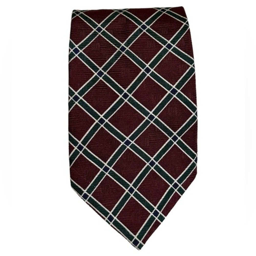 Nautica Wine/Hunter Green Silk Tie‎
